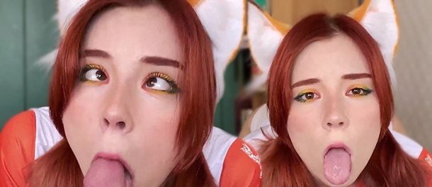 Ahegao Face Babe Deep Sucking Big Dick and Doggy Fuck - Creampie (SweetieFox) (2020 | FullHD)