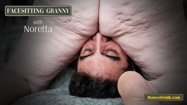 Noretta - Saggy tits Noretta sits on young mans face with hairy granny pussy (2024 | FullHD)